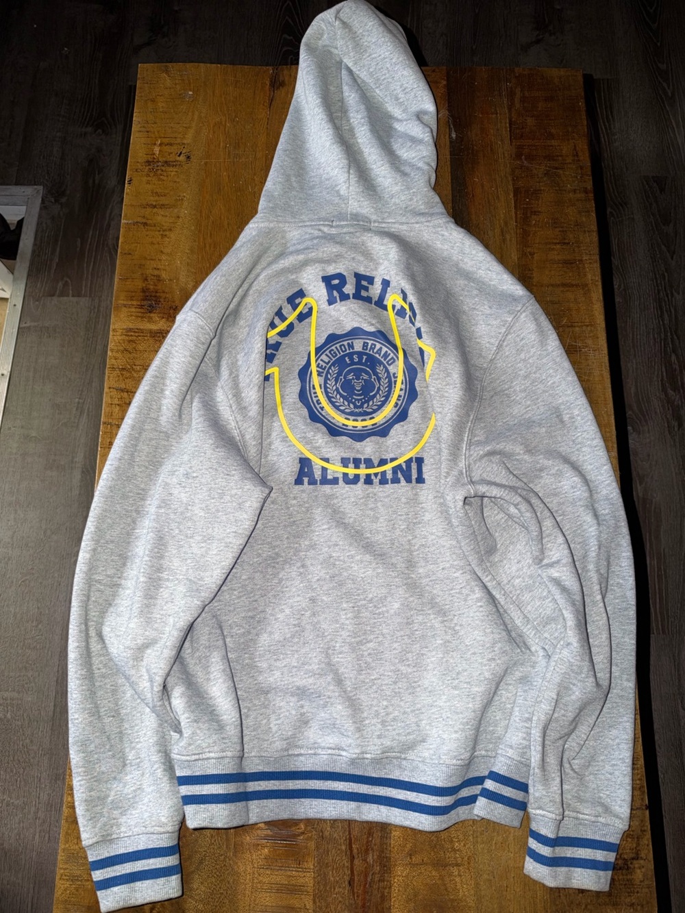 XL True Religion Heather Gray Zip-Up Hoodie and Joggers Set - Picture 3 of 5